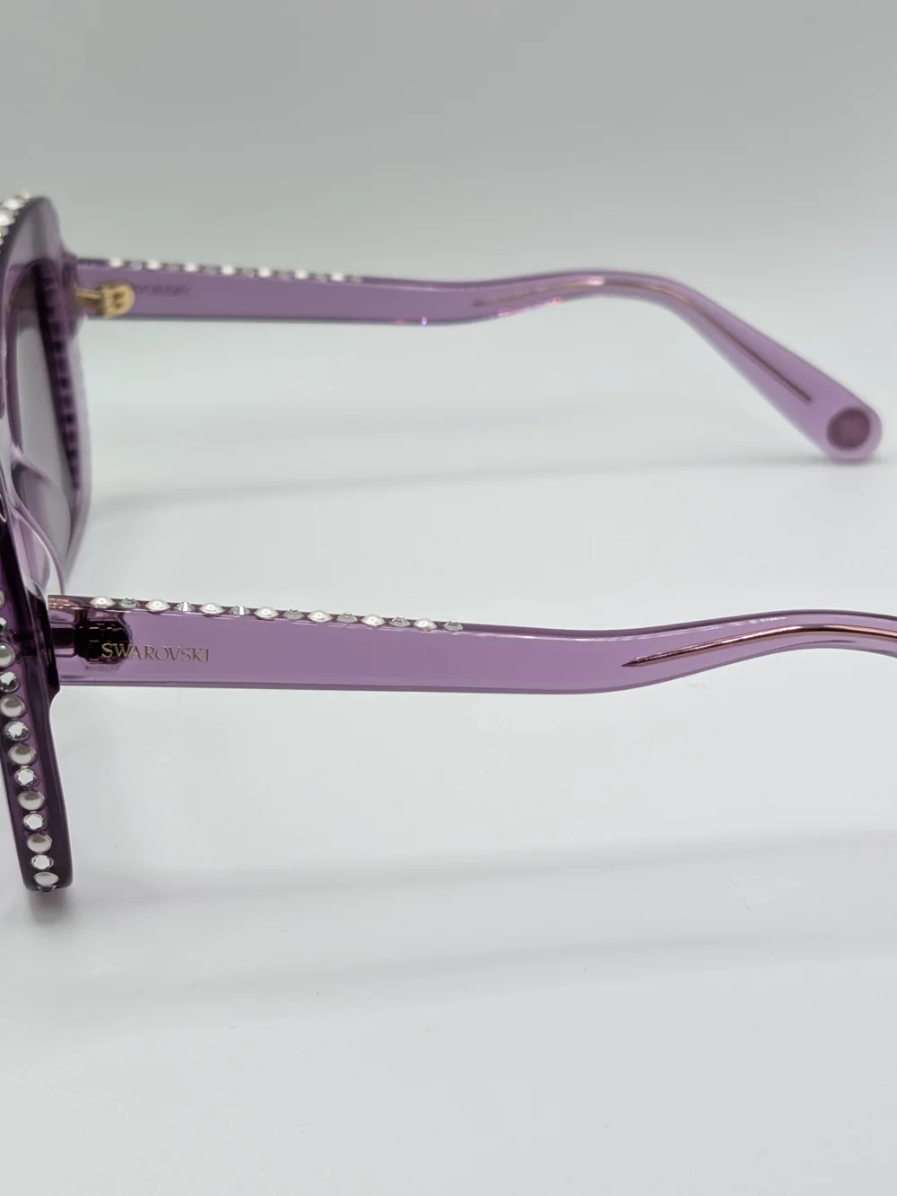 NWT Swarovski 0SK6062U Crystal Pearl Sunglasses in Transparent Amethyst Purple